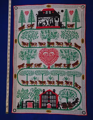 Vintage Linen Kitchen Towel Cows Kreier Switzerland • $18.99