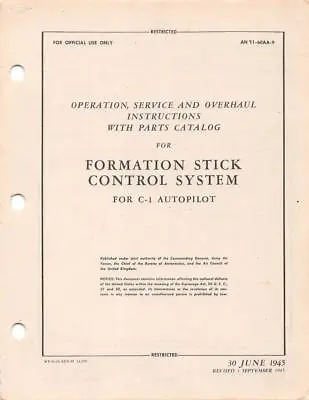 1945 Aaf B-17b-24b-29b-32 Formation Stick Pilots Flight Manual Handbook-cd • $39.99