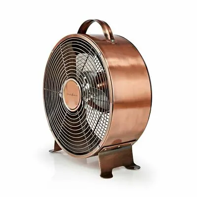 Industrial Retro Copper Table Top Desk Fan 9 Inch 25cm Twin Speed With Handle • £28.92