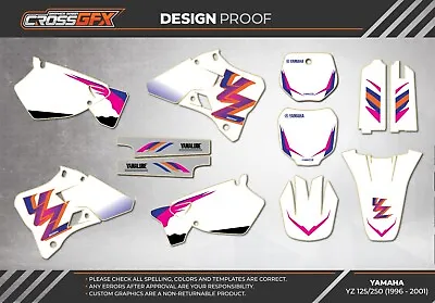 1996 1997 1998 1999 2000 2001 Graphics Kit For YAMAHA YZ 125 YZ 250 Decals • $159