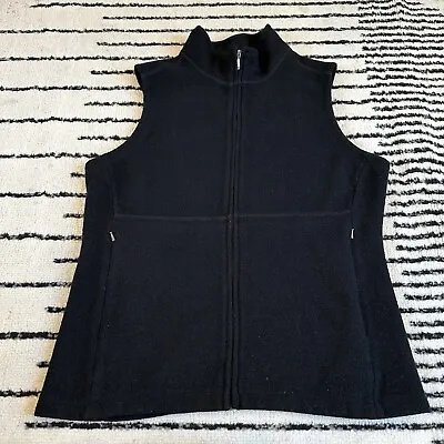 Ibex Full Zip Merino Wool Sweater Vest Women's Size Medium Black • $59.99