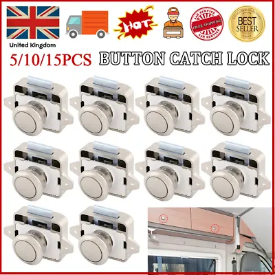 Push Button Catch Lock Drawer Cupboard Door Motorhome Caravan Cabinet Latch Knob • £10.99