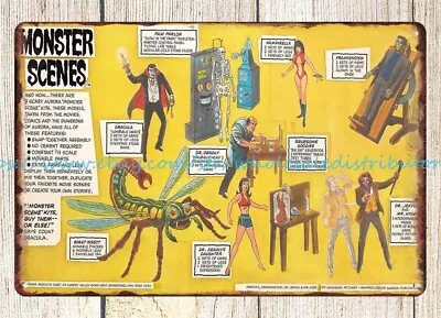 1971 Monster Scenes Model Kits Metal Tin Sign Outdoor Wall Hanging • $18.99