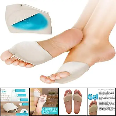 Ball Of Foot Gel Cushion Pads Metatarsal Support Forefoot Pain Relief Insoles • £5.49