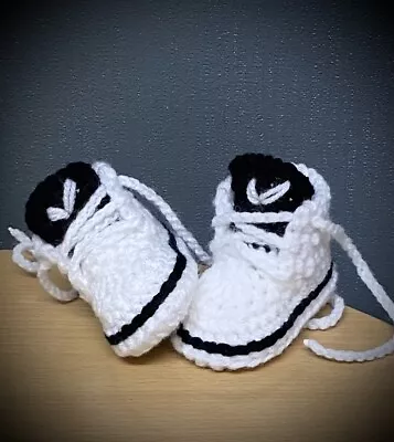 £6.99 • Buy Crochet Baby Shoes Handmade Crochet Wool Baby Booties Sneakers Slippers