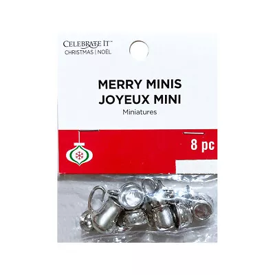 Celebrate It Miniature Coffee Tea Set Silver Tone Christmas Merry Minis • $6.95