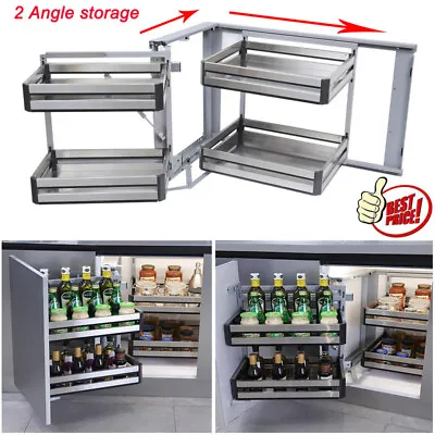 Pull Out Kitchen Magic Corner Baskets Cupboard Larder Storage Shelf Close Set C • £172.99