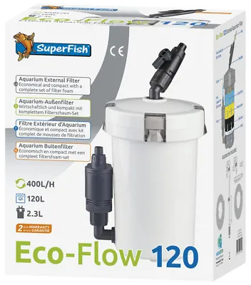 Superfish Eco-Flow 120 - EXTERNAL Canister FILTER For Small Aquariums Fish Tanks • £9.49