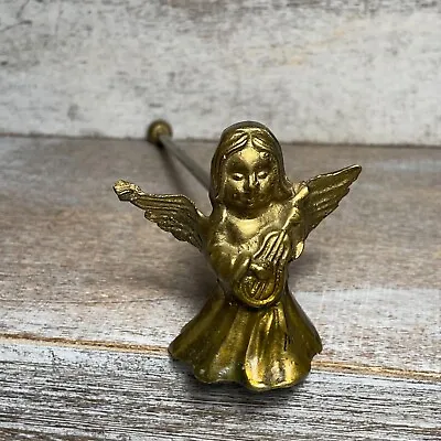 Vintage Brass Angel W/Harp Candle Snuffer Copper Handle 8x3  Christmas Holiday • $10