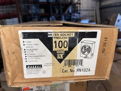 $159 • Buy Murray 100 Amps Meter Socket Ringless 4 Jaws 1 Phase 3 Wire RN102A Type 3R