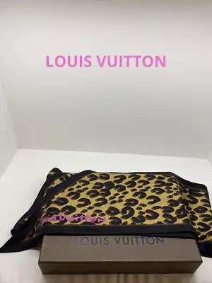 LOUIS VUITTON Scarf Fashion Leopard Pattern Logo Authentic Used • £143.83