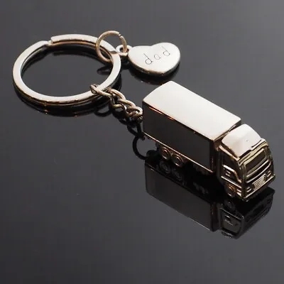 Truck Delivery Semi Driver Key Chain Dad Heart Charms Keychain Father's Day Gift • $6.99