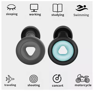 Ear Plugs Loop Escape Quiet Type Design Sleep Very Soft Focus Study Noise Flight • £13.95