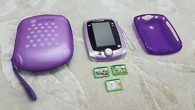 Purple LeapFrog LeapPad 2 Tablet With Protective Skin Case & 3 Game Cartridges • £39.95
