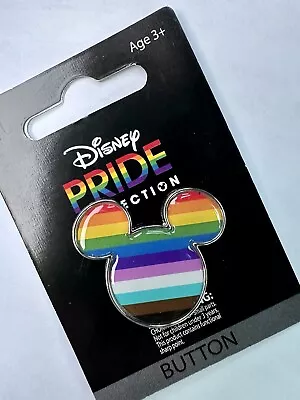 Disney Pride Collection Micky Mouse Head Button/Pin 2023. Trading Pin LBGTQ+ NEW • $13.74