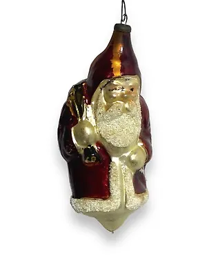 Blown Mercury Glass Vintage German Santa Claus 🎅 Christmas Ornament Ghost Face • $42.89