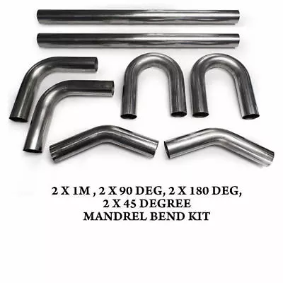 £129.99 • Buy 57mm 2.25  Stainless Steel Exhaust Mandrel Bend Elbow Kit Tubing 45 180 90 Deg