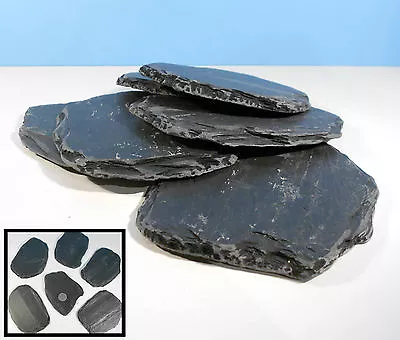 6x Large New NATURAL Flat SLATE Rock Stone For AQUARIUM Fish Tank Gravel Reptile • £13.95