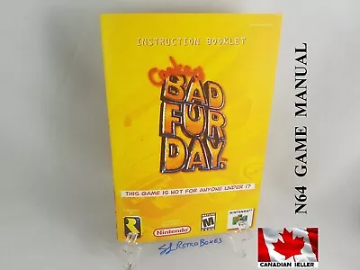 MANUAL N64 - CONKER'S BAD FUR DAY -Nintendo 64 'Replacement' Instruction Booklet • $12