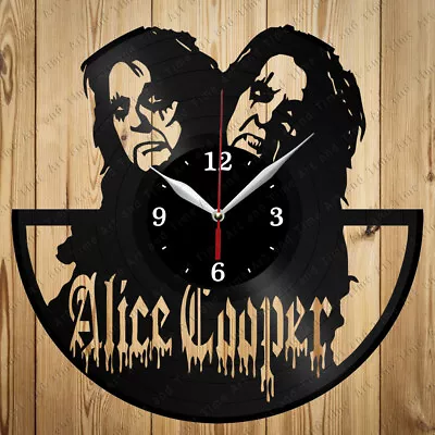 Vinyl Clock Alice Cooper Handmade Vinyl Record Clock Home Decor Original 5077 • $24.99