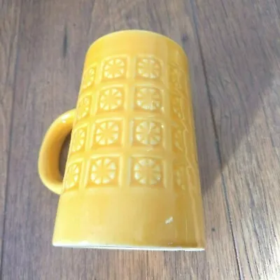 Holkham Pottery Mug Vintage Unusual Sunshine Yellow Fabulous Retro MCM Ceramic • £9.99