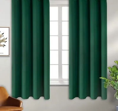 Thermal Blackout Curtains Ready Made Eyelet Ring Top Or Pencil Pleat + Tie Backs • £34.99
