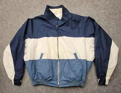 Vintage Nautica Mens Blue Jacket Size L Full Zip Reversible Flawed • $28