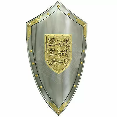 Medieval Larp Warrior Steel Shield King Richard The Lionheart Shield Christmas. • $81.85