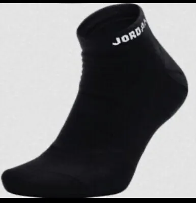 NIKE Jordan Ultimate Flight Zonal Dri Fit Ankle Socks Running Black New XL 12-15 • $29.95