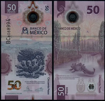 Mexico 50 Pesos (p New) 07.07.2022 Signature 4 Polymer Unc • £4.80