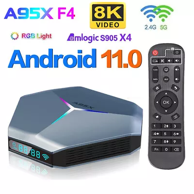 A95X F4 Android11.0 Amlogic S905X4 RGB 8K TV BOX 2.4G/5G WIFI Media Streamer • $62.50