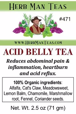 ACID BELLY TEA -Reduces Abdominal Pain Inflammation Heartburn & Acid Relief • $8.50
