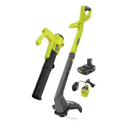 RYOBI 1+ 18-Volt Cordless Electric String Trimmer/Edger And Blower Combo Kit • $64.99