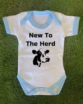 New To The Herd - Cow Baby Grow • £10