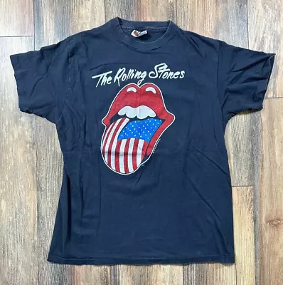 Vintage 1981 Rolling Stones Tour Band Shirt 80s Tee Original Large Union Jack • $250