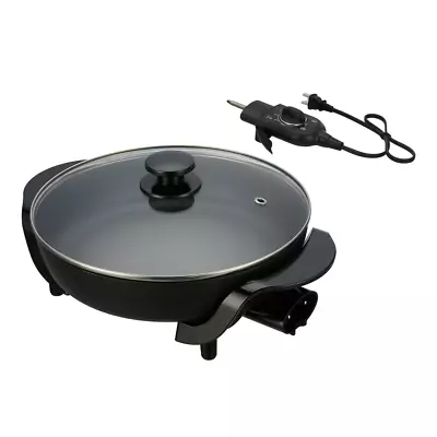 12  Round Nonstick Electric Skillet With Glass Cover Black • $41.77