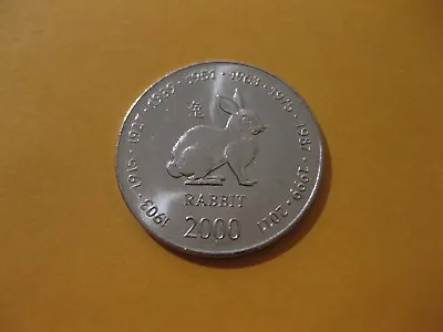 2000 Somalia Coin  Chinese Zodiac Calender Animal  Year Of The RABBIT  Ebayship • $2.50