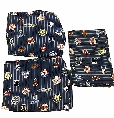 Pottery Barn PB Teen Major League Baseball Logos Twin Sheet Set With Pillowcase • $55