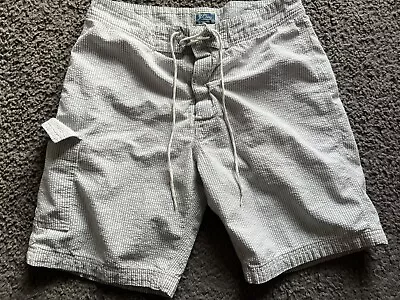 J Crew Swim Trunks Mens 30 Blue Striped Seersucker • $8.50