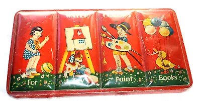 Vintage Antique Childs Tin Litho Toy Finest Paint Box Watercolor Colour • $49.99