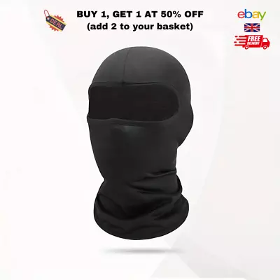 Balaclava Mask Full Face Neck Winter Cycling Warm Men Women Thermal Black Bike • £4