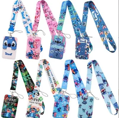 Mix 10pcs Japanese Anime Stitch Neck Strap Lanyard Student Card Badge Holder • $35