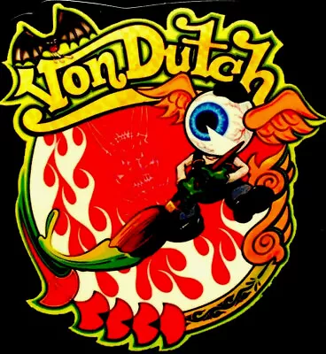 Von Dutch Sticker “eyeball Paintbrush” 3 1/2“ X 4” Amazing Color Uv Glossy Nice! • $2.80