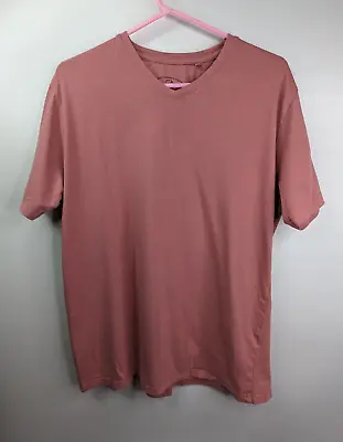 $3.59 • Buy Organic Cotton With Spandex Pink V-Neck T-shirt Men's Large AS1C002
