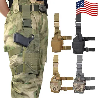 Tactical Adjustable Pistol Gun Drop Leg Thigh Holster Magazine Pouch Right Hand • $9.95