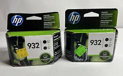 HP 932 Genuine OfficeJet Black High-Yield Ink Cartridge Exp 8-17 Lot Of 2 • $7.90