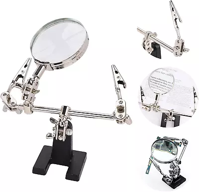 5X Magnifying Glass With Stand Hands Free Magnifying Glass Magnifier Stand With • £15.84