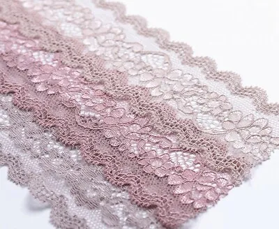 ELASTIC Stretch LACE TRIM Sewing Ribbon Craft Dress Lingerie Bridal Headband • £2.29