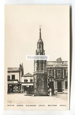 Waltham Cross - Queen Eleanor's Cross Shops Midland Bank - C1960's Postcard • £0.99