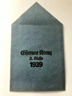 £25 • Buy Medal Ww2 German Iron Cross 2nd Class 1939 Packet - Carl Forster & Graf Original